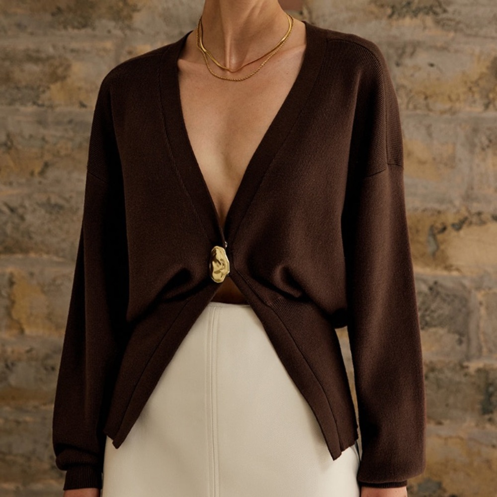 Commense Brown Women's Cardigan